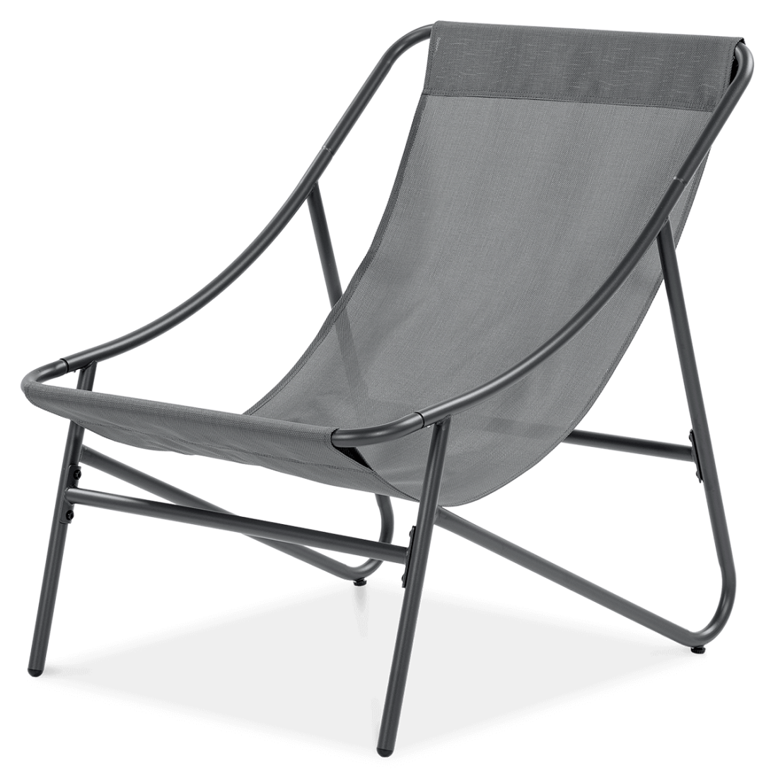 Fotel bez poduszki w ciemnoszarym kolorze