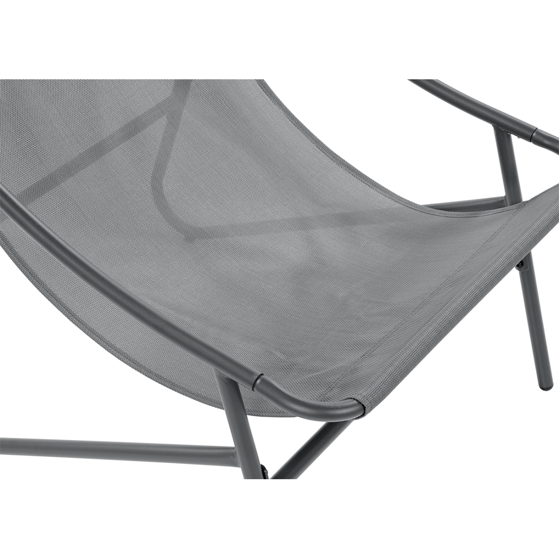 Widok na siedzisko fotela bez poduszki z zestawu Casper Dark Grey