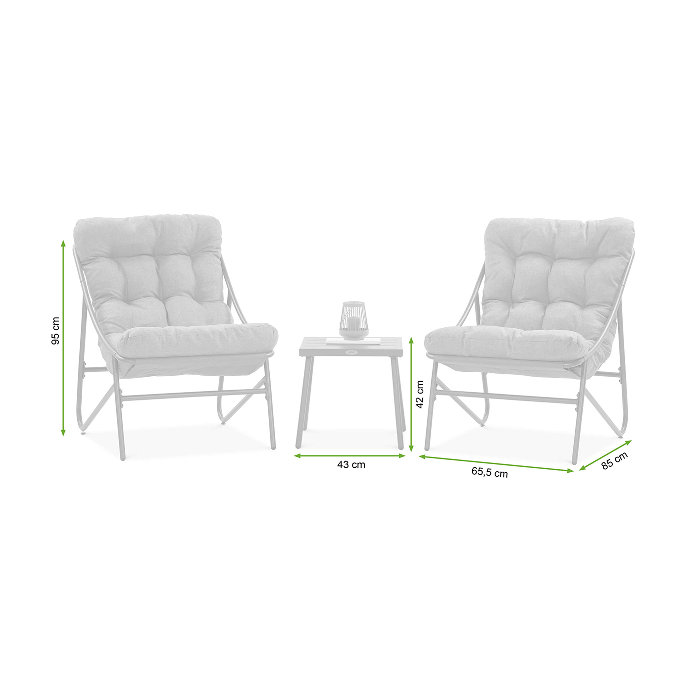 Wymiary zestawu ogrodowego Casper