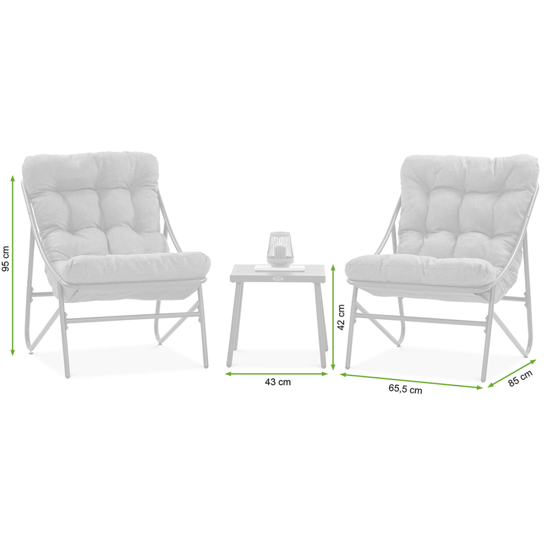 Wymiary zestawu ogrodowego Casper