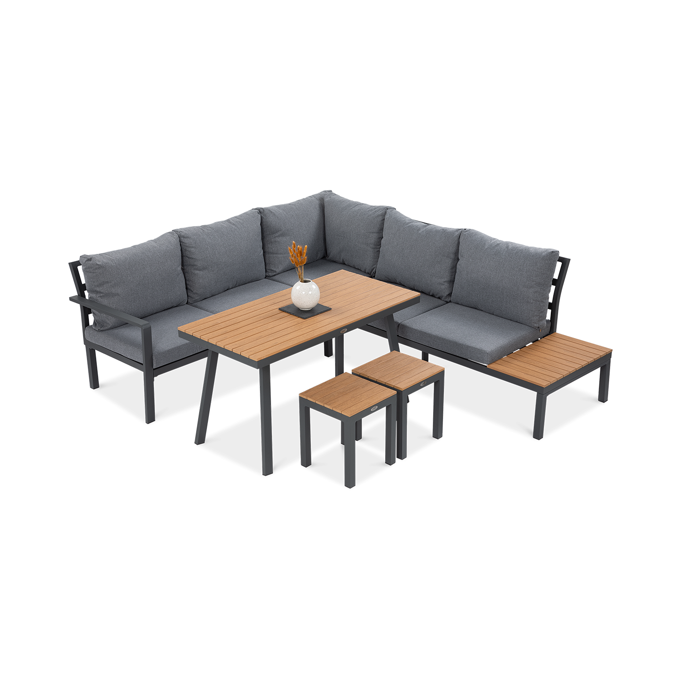 Zestaw mebli do ogrodu HAMILTON DINING Dark Grey