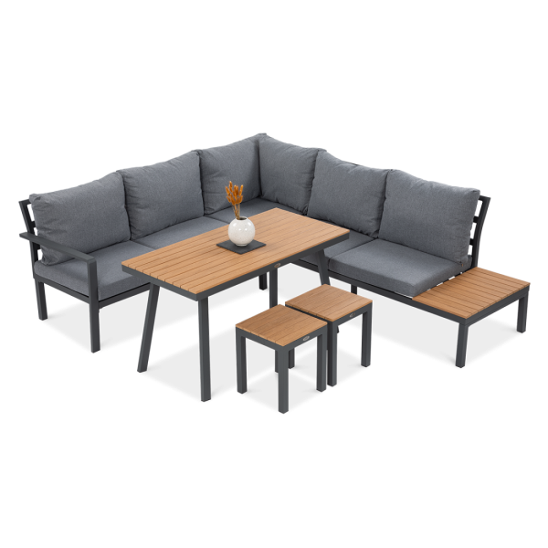 Zestaw mebli do ogrodu HAMILTON DINING Dark Grey