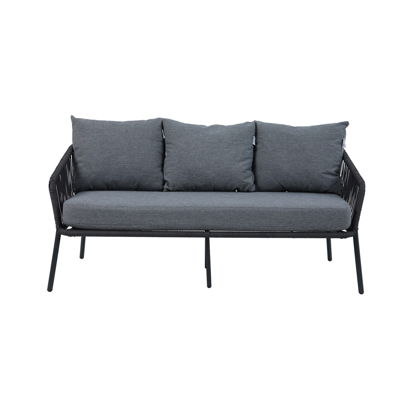 Antracytowa, 3-osobowa kanapa Anders