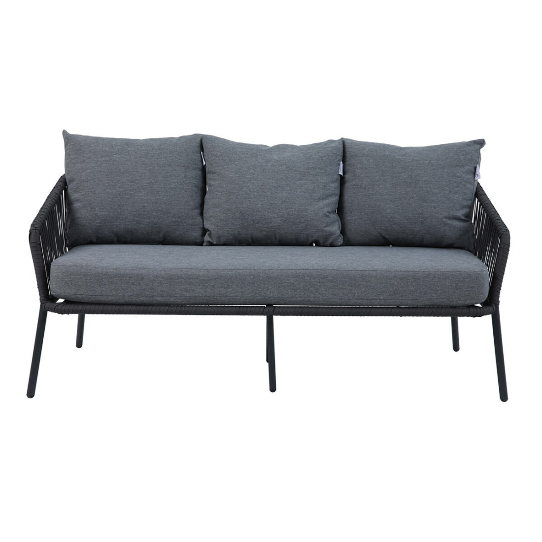 Antracytowa, 3-osobowa kanapa Anders
