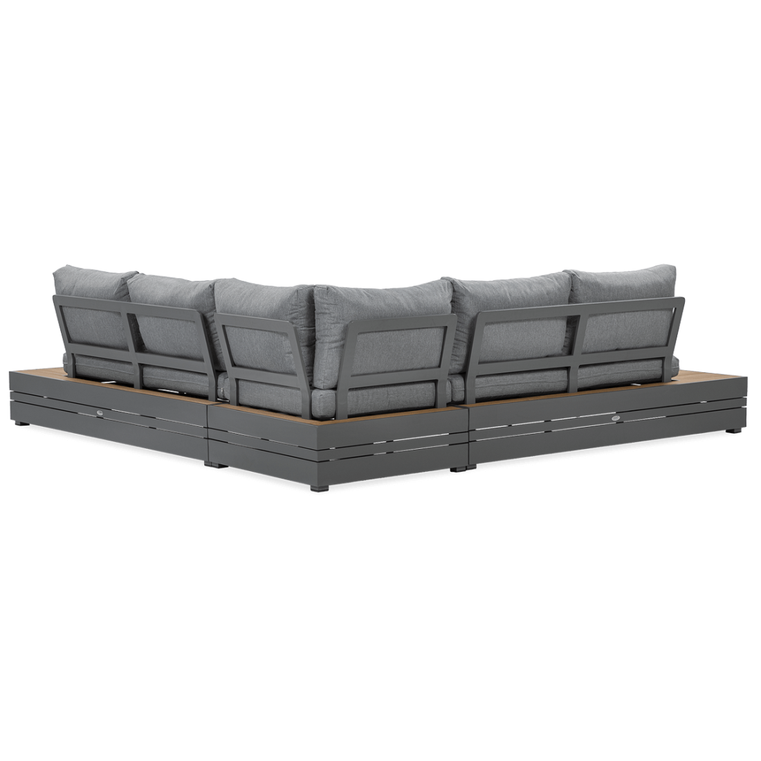 tył narożnika marvel w kolorze ciemno szarym z aluminiowym oparciem