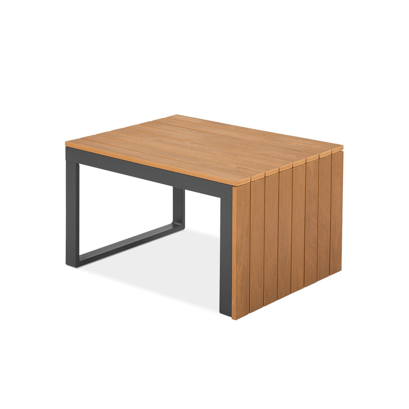 Stolik kawowy z możliwością postawienia go na jednym z swoich boków 