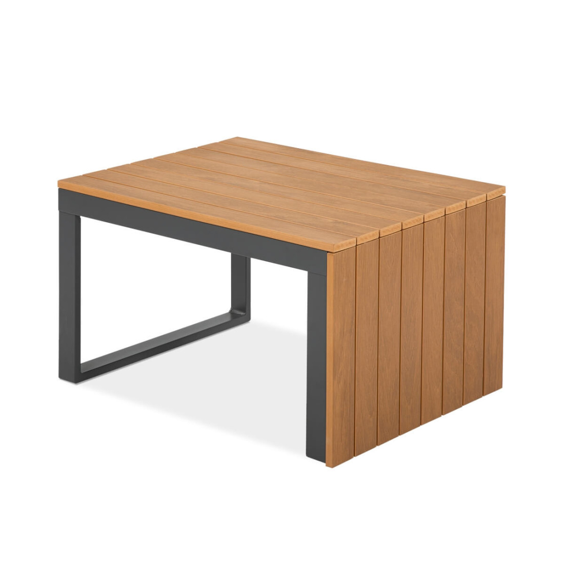 Stolik kawowy z możliwością postawienia go na jednym z swoich boków 