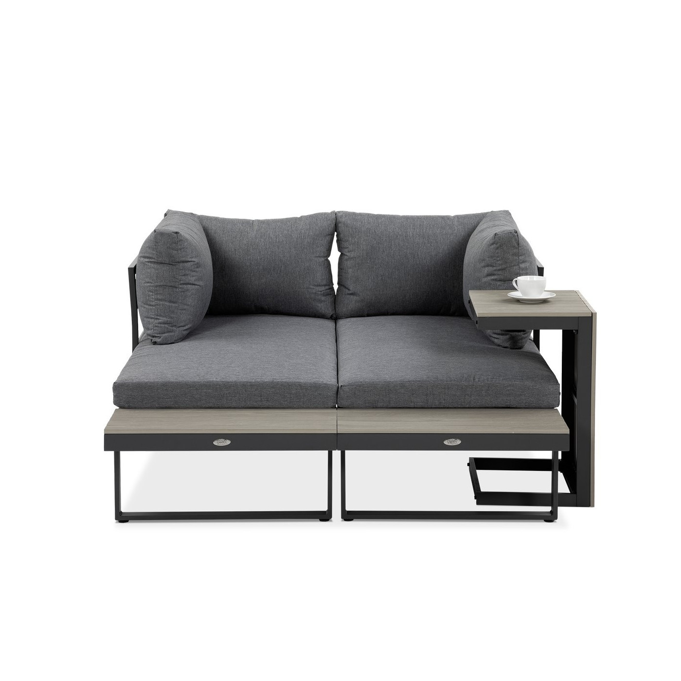  Narożnik ogrodowy tulip light grey skonfigurowany jako jedna duża sofa