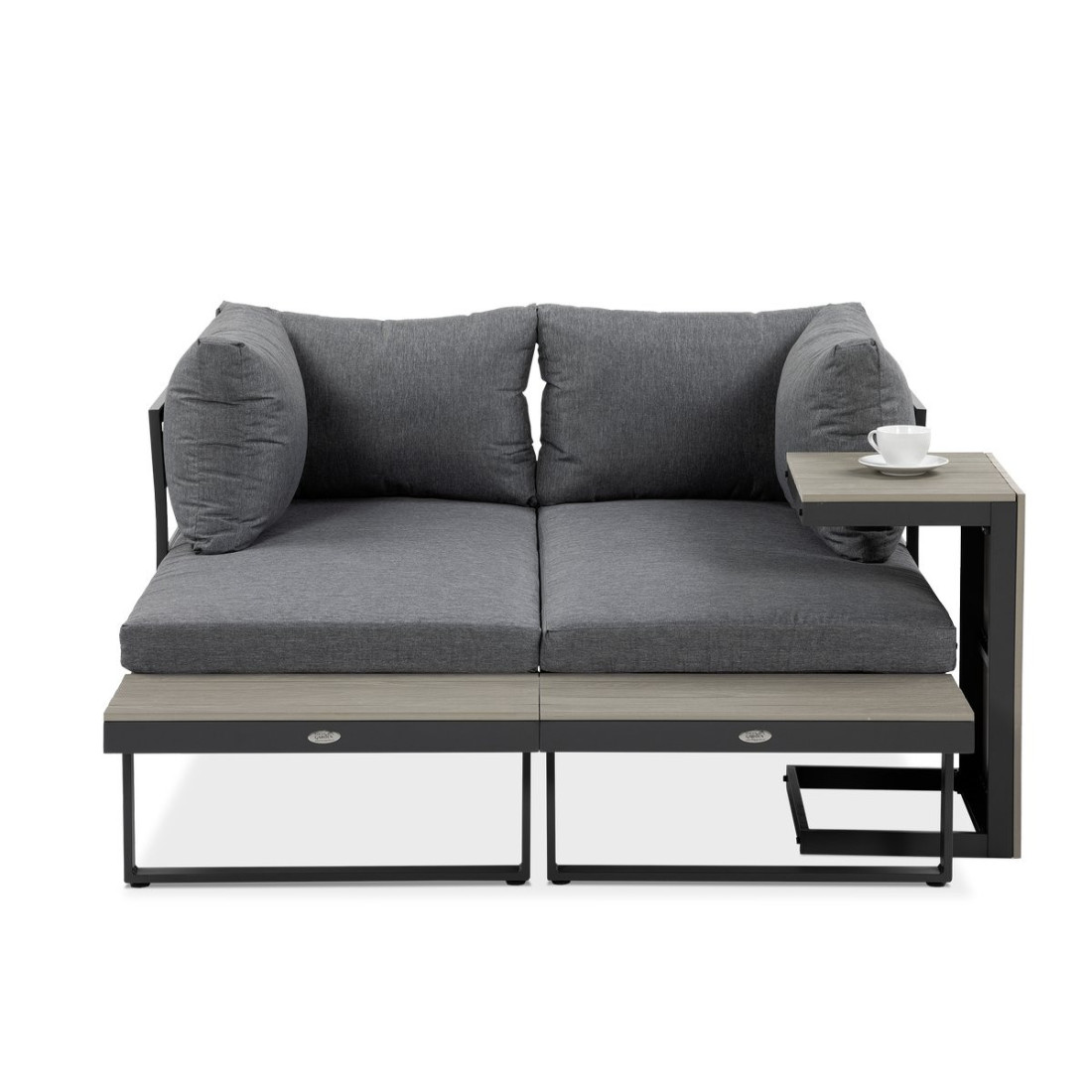  Narożnik ogrodowy tulip light grey skonfigurowany jako jedna duża sofa