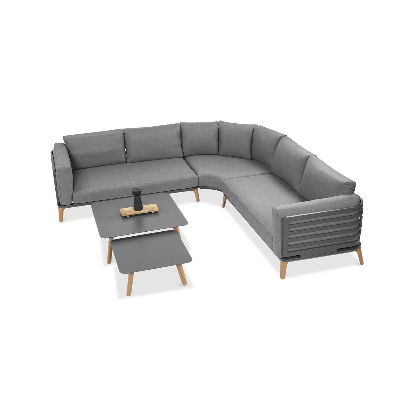 Widok z góry zestawu mebli ogrodowych RADISSON CAFFE Grey od firmy Furrore