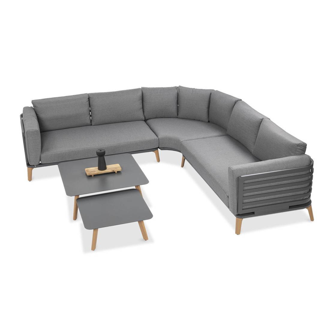 Widok z góry zestawu mebli ogrodowych RADISSON CAFFE Grey od firmy Furrore