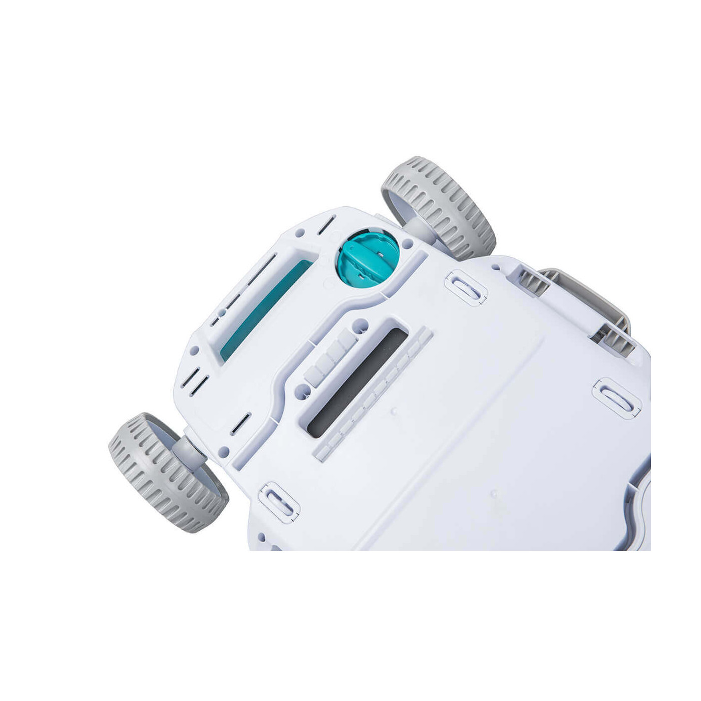 Widok na kółka antypoślizgowe i system dysz kierunkowych 