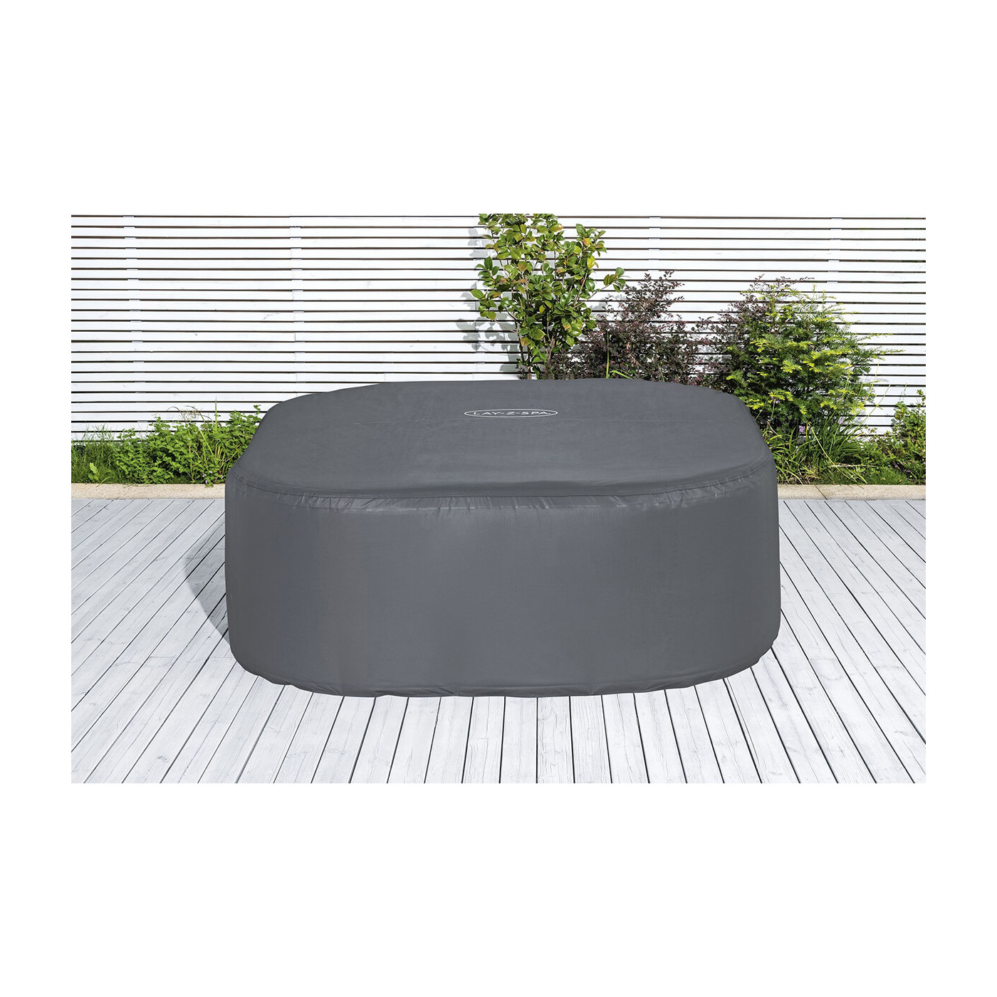 Wizualizacja jacuzzi z termiczną pokrywą na tarasie