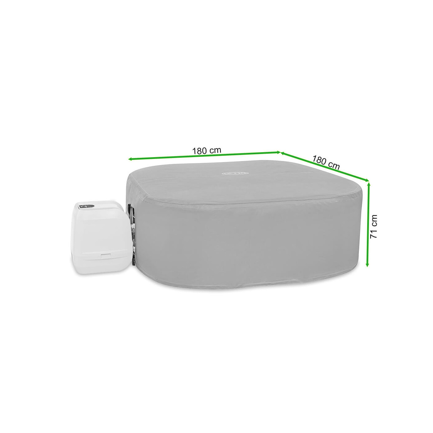 Wymiary pokrywy termicznej Lay-Z-Spa ENERGYSENCE od firmy Bestway