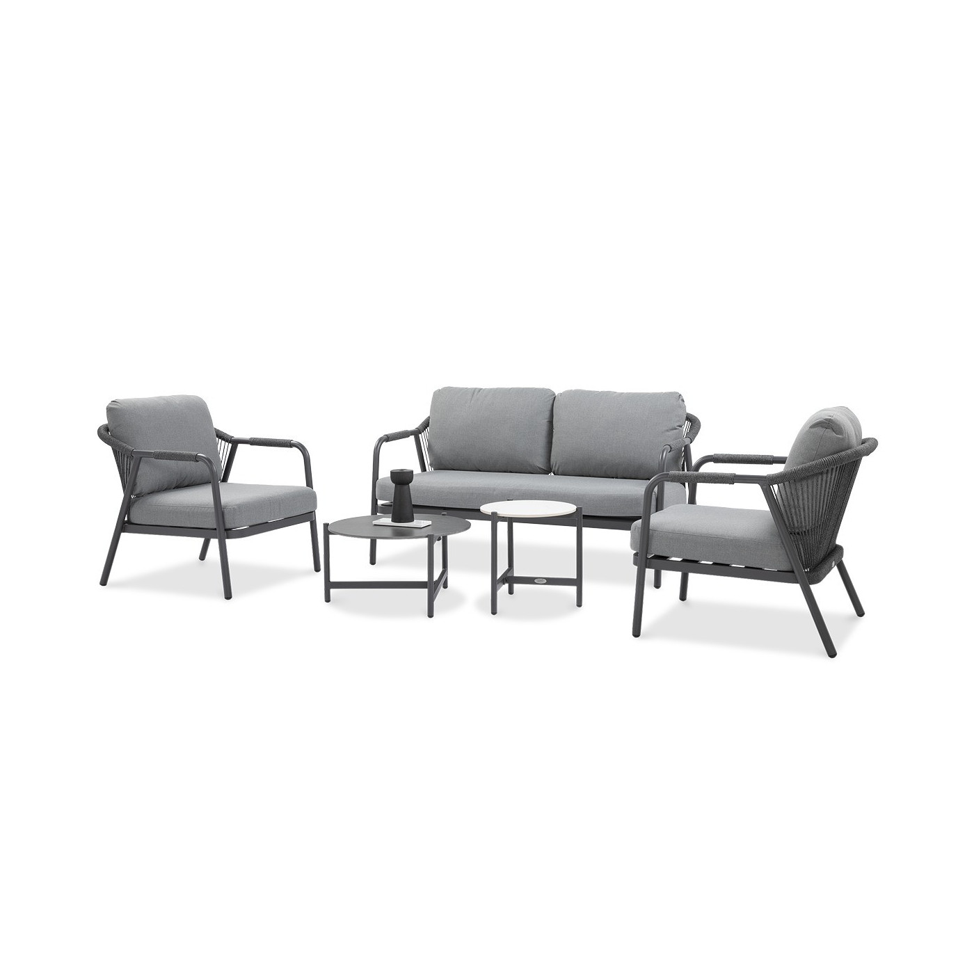 Czteroosobowy zestaw na ogród grafton caffe w kolorze szarym