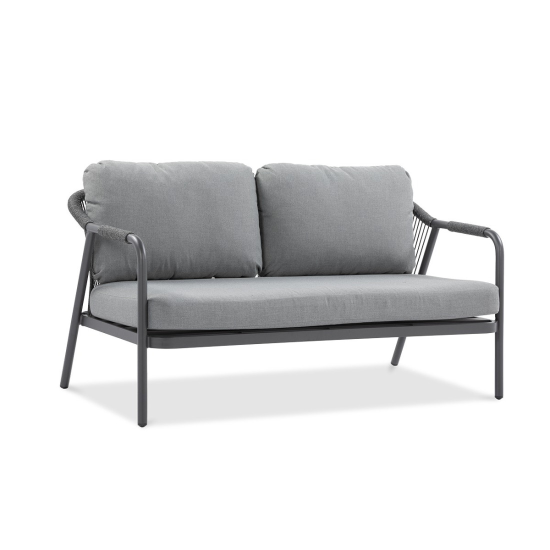 Dwuosobowa sofa z zestawu grafton caffe w kolorze szarym