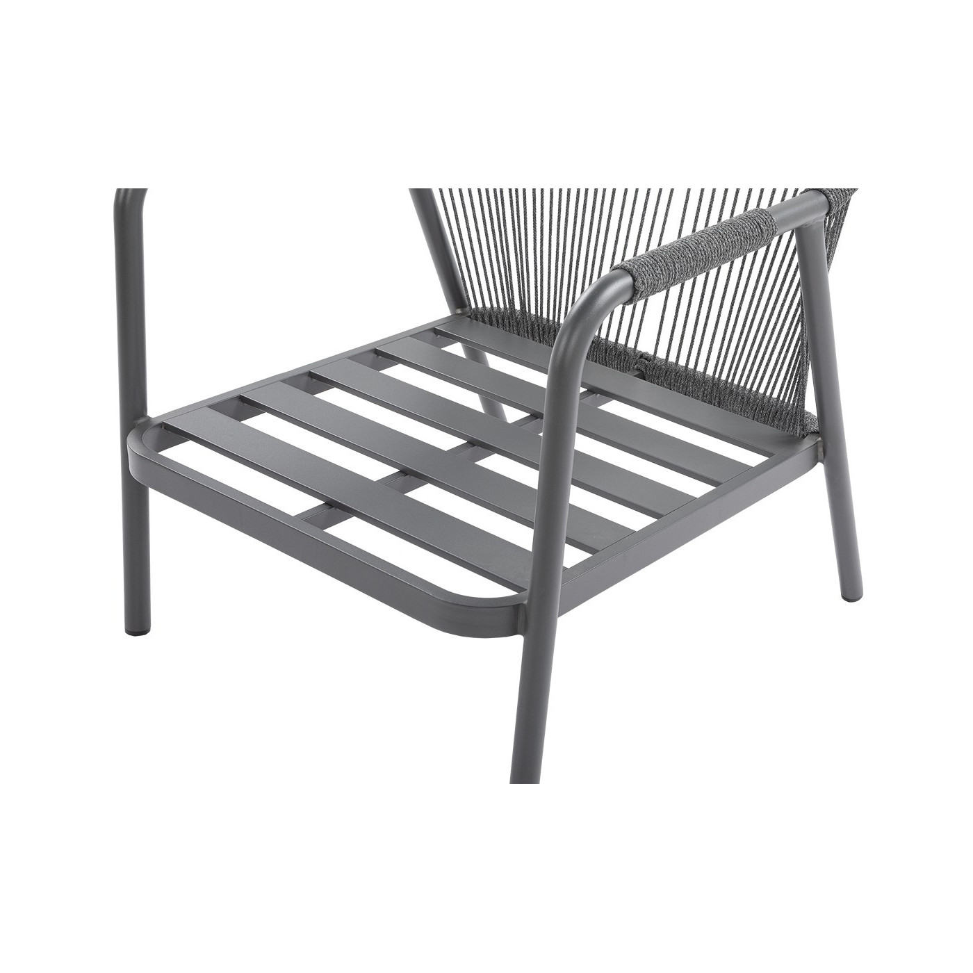 szara aluminiowa rama fotela grafton caffe 