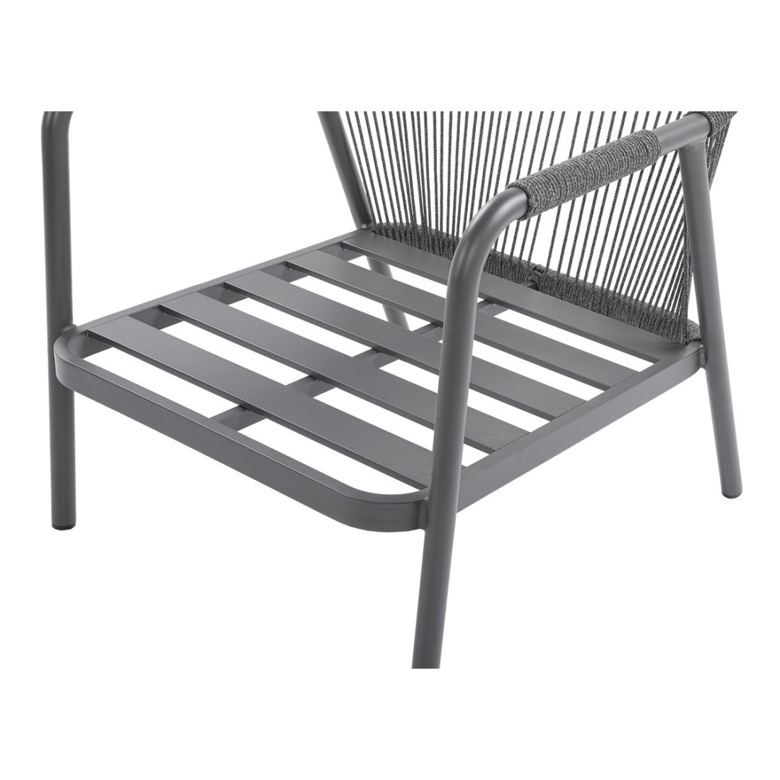 szara aluminiowa rama fotela grafton caffe 