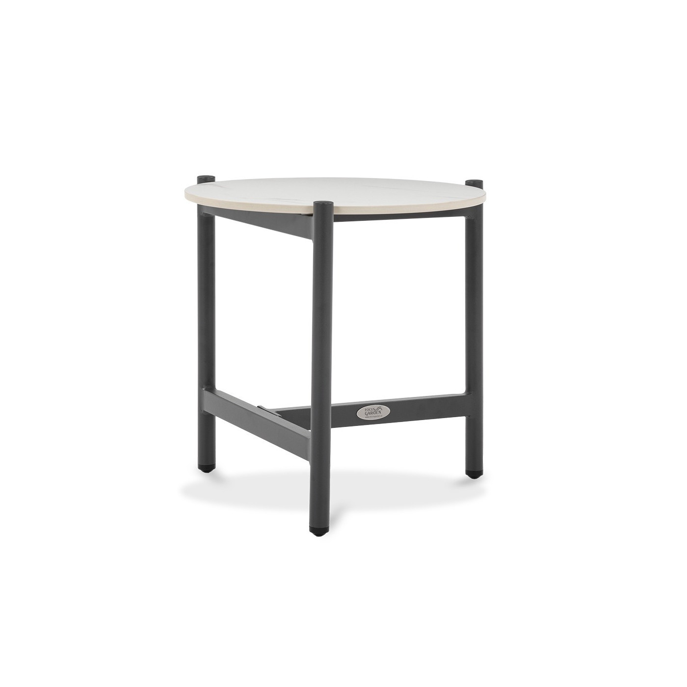 wysoki stolik kawowy z białym blatem z zestawu grafton caffe