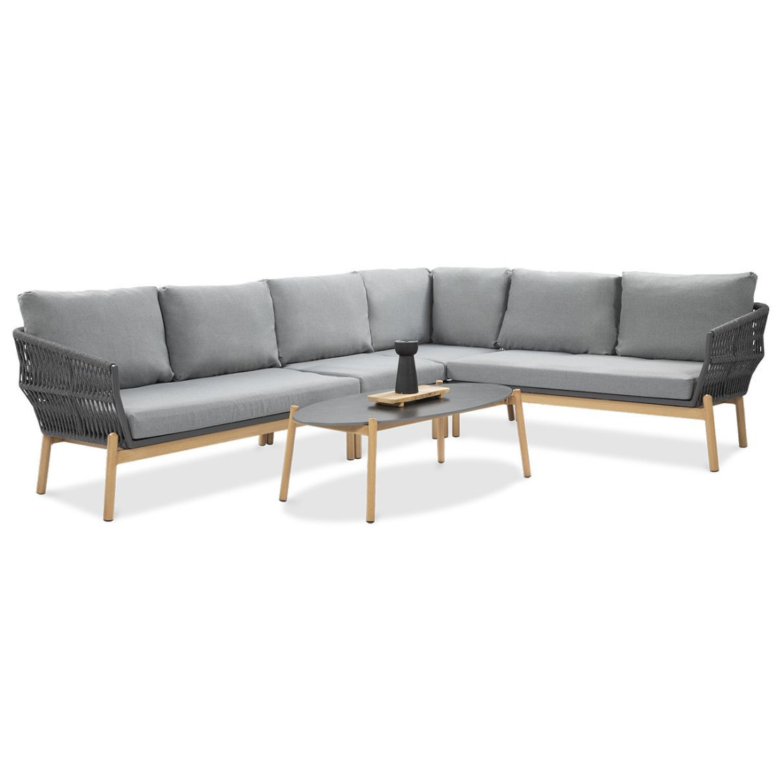 zestaw narożny paris caffe grey z stolikiem kawowym