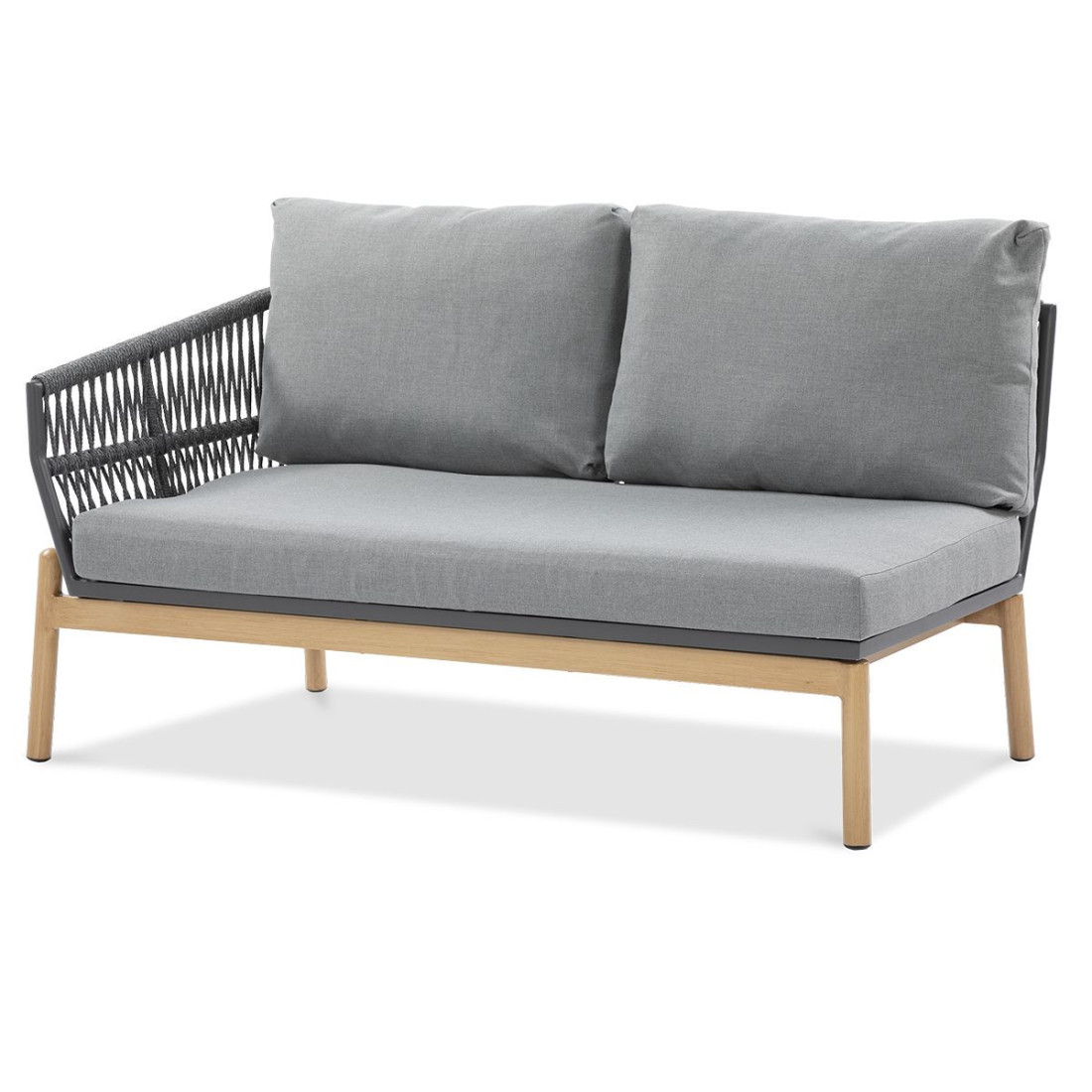 przód dwuosobowej sofy paris caffe z szarymi poduszkami