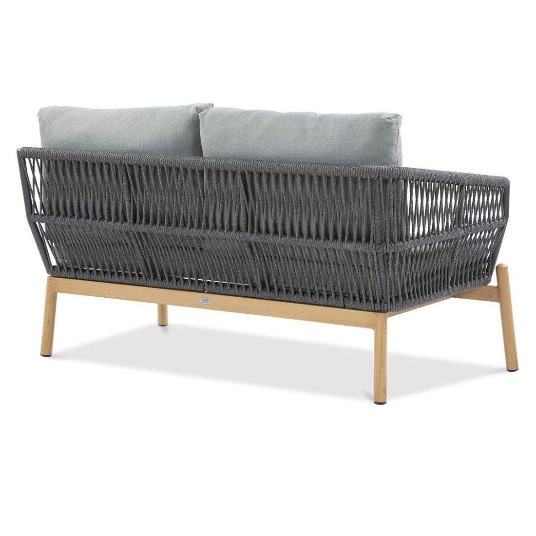 tył dwuosobowej sofy paris caffe z grafitowymi linami z poliestru