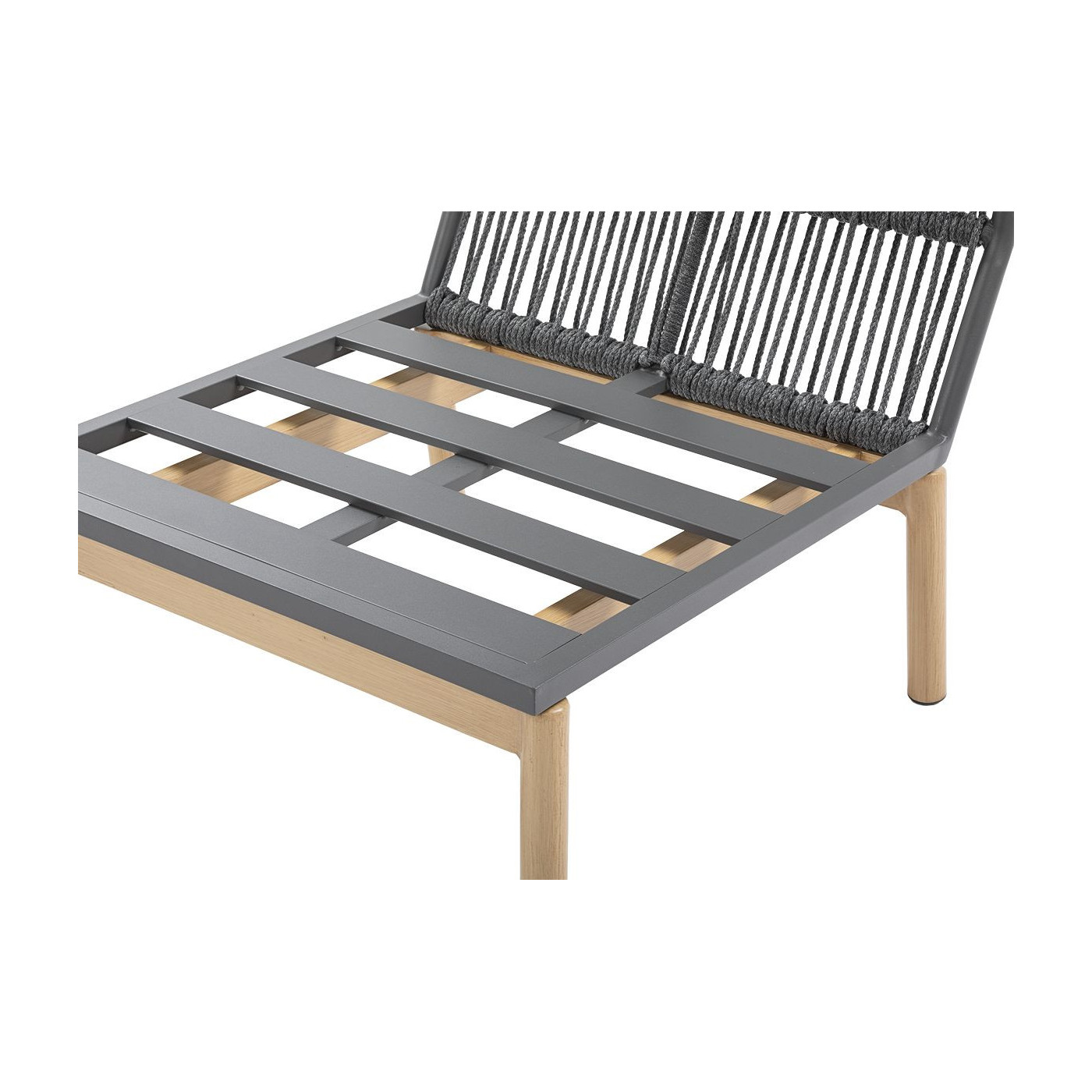 aluminiowa rama sofy środkowej w narożniku paris caffe grey