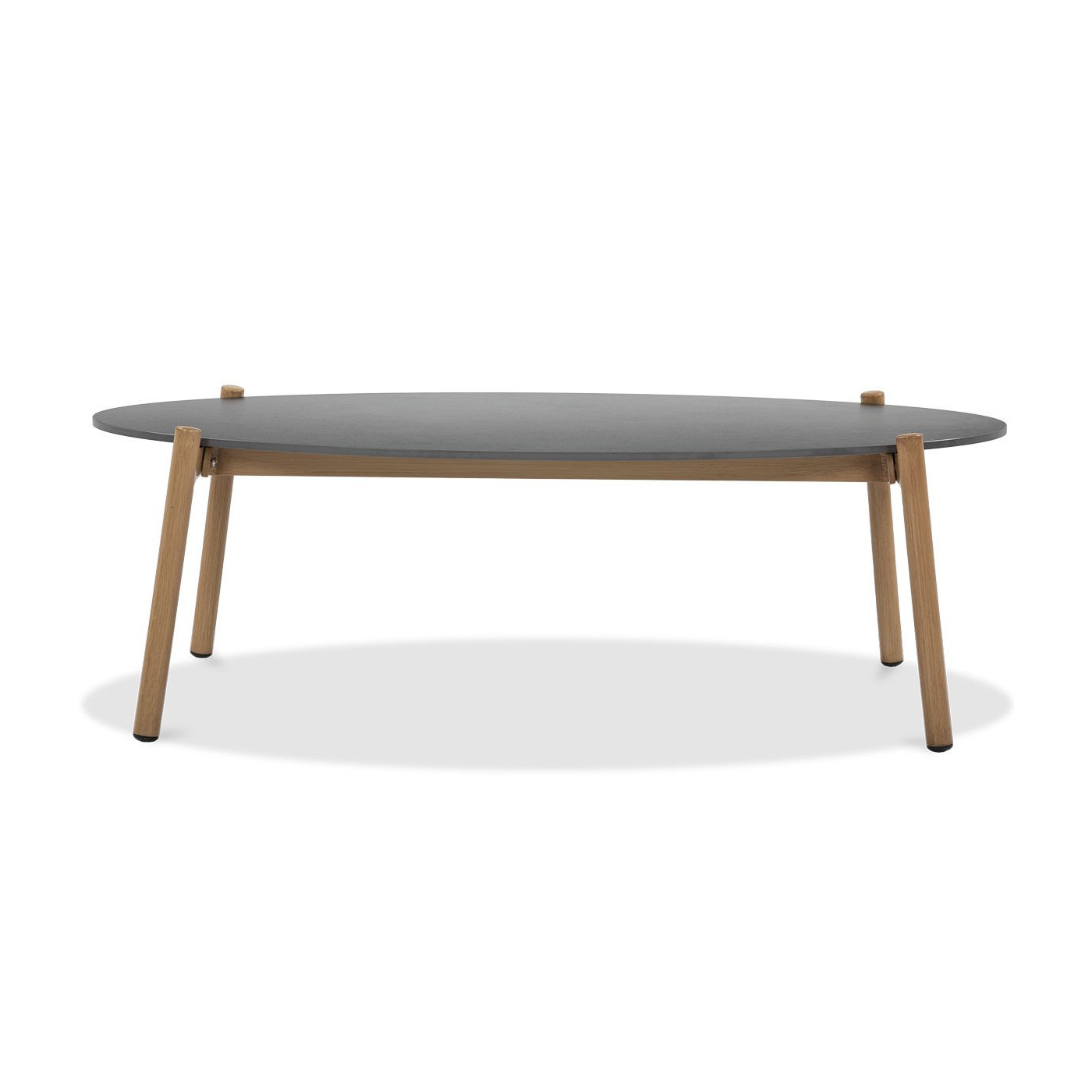 Bok aluminiowego stołu paris caffe z grafitowym blatem