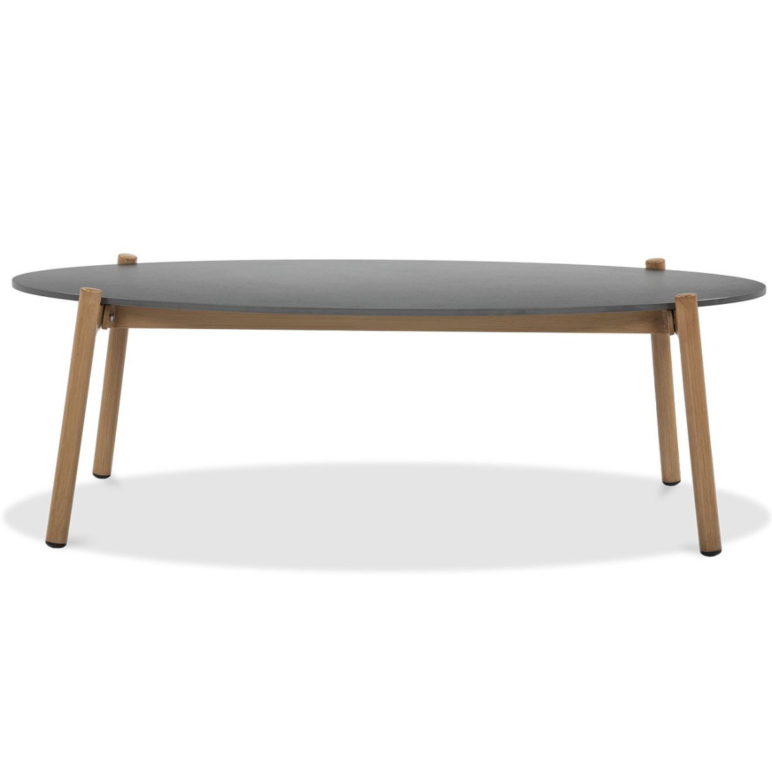 Bok aluminiowego stołu paris caffe z grafitowym blatem