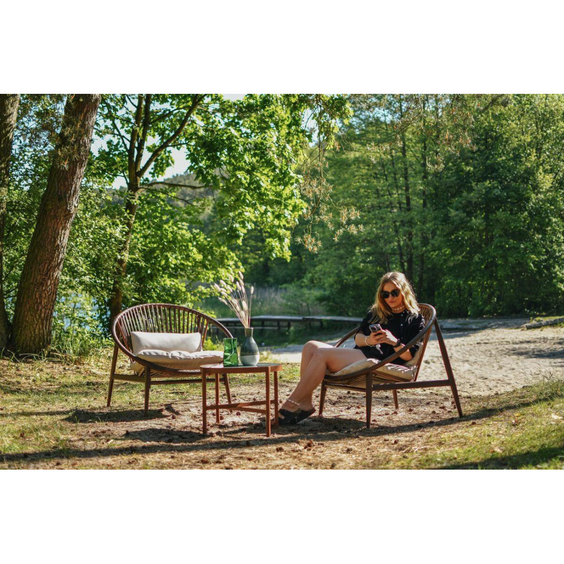 Wymiary kompletu mebli technorattanowych Galla 2+1