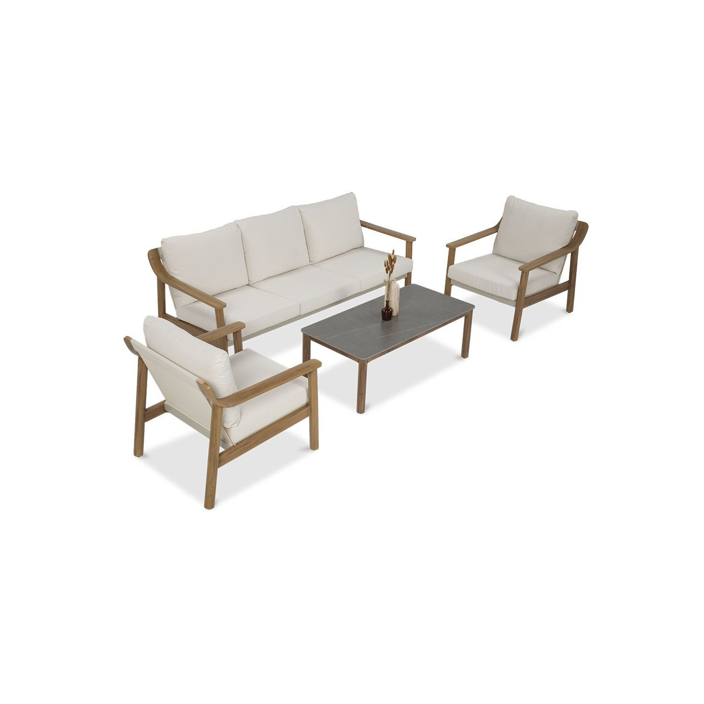 Zestaw wypoczynkowy PATTAYA CAFFE Wood Look na taras lub ogród