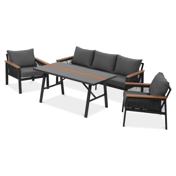 Zestaw mebli wypoczynkowych Ascona Dining antracytowy