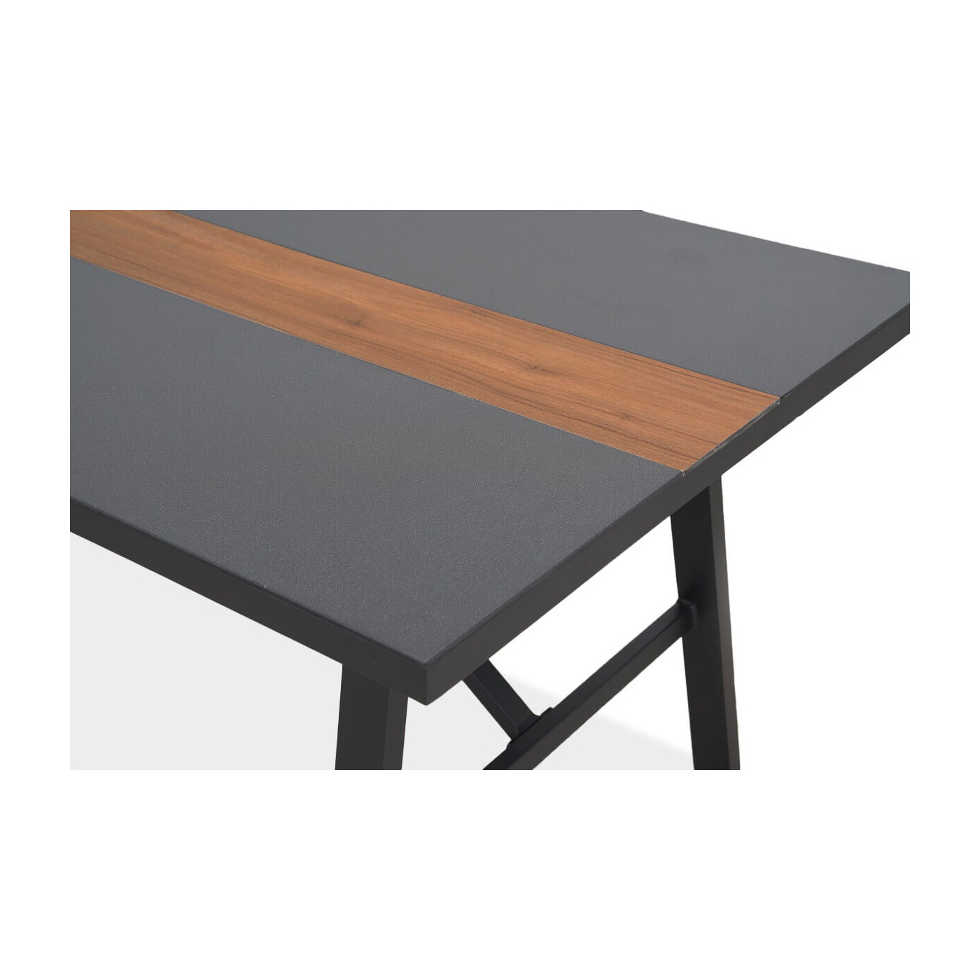 Stół ze szklanym blatem i dekorem z kompozytu