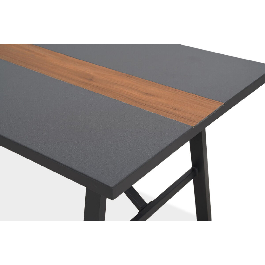 Stół ze szklanym blatem i dekorem z kompozytu