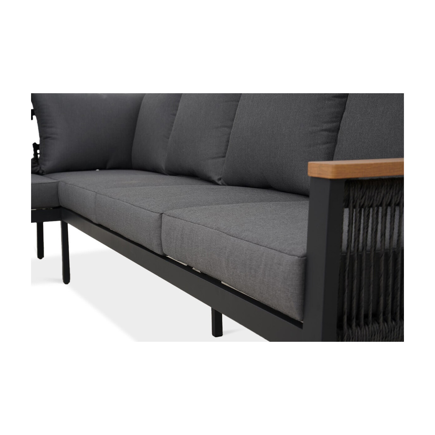 Zbliżenie boku narożnika - splot z tkaniny 