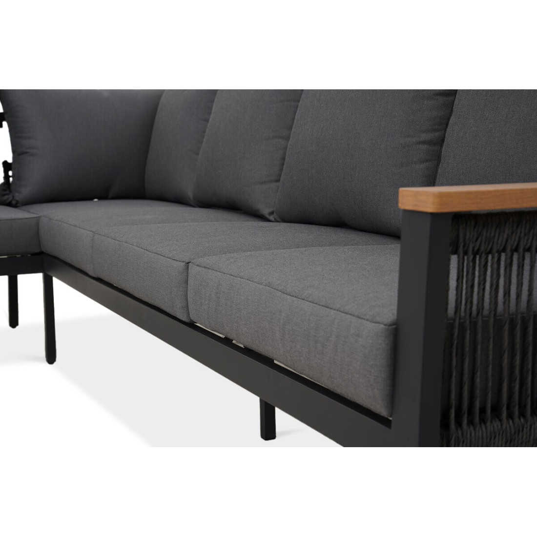 Zbliżenie boku narożnika - splot z tkaniny 