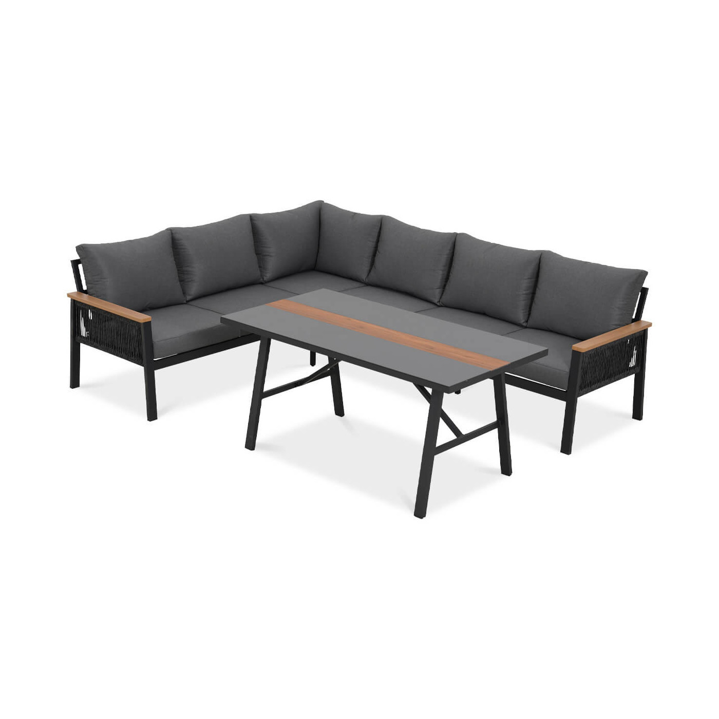 Podłokietnik w kolorze drewna Ascona Dark Grey