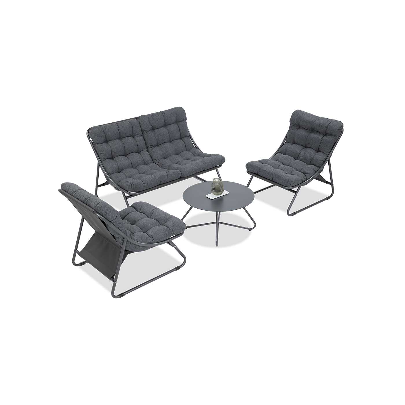 Komplet wypoczynkowy Vista w kolorze antracytowym