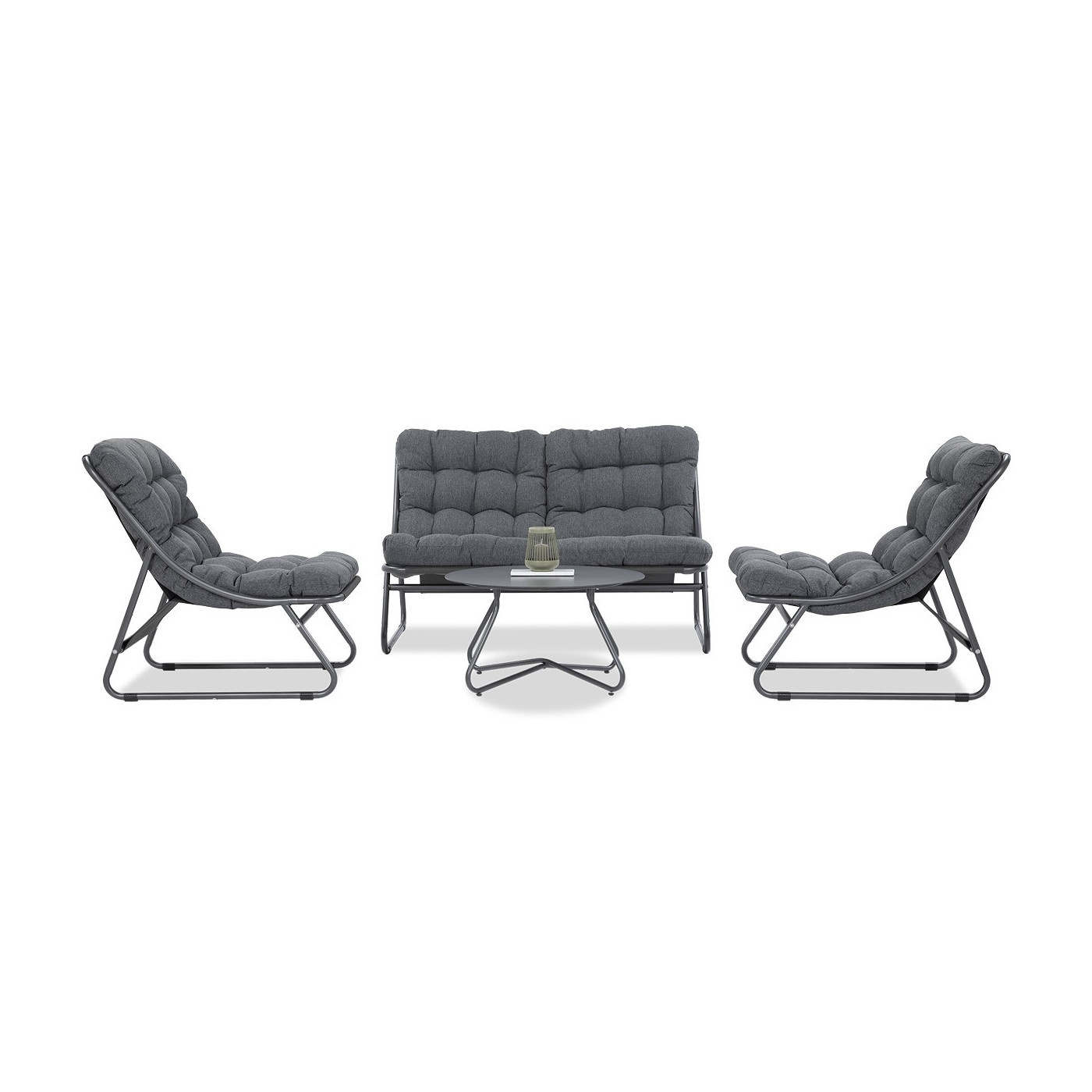 widok z góry na antracytowy zestaw mebli ogrodowych vista caffe