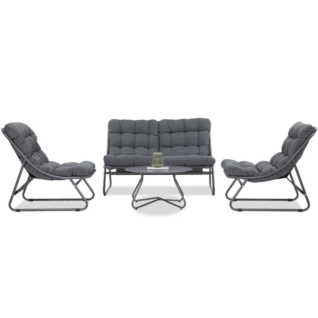 widok z góry na antracytowy zestaw mebli ogrodowych vista caffe