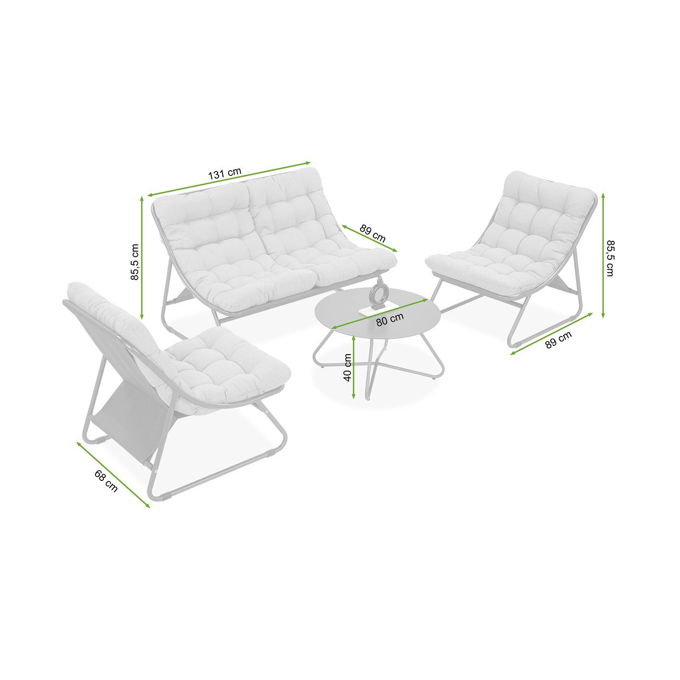 rysunek z wymiarami zestawu vista caffe