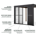 Aranżacja Regulowany panel żaluzjowy do pergoli PREMIUM 3m, anthracite - GUTROOF