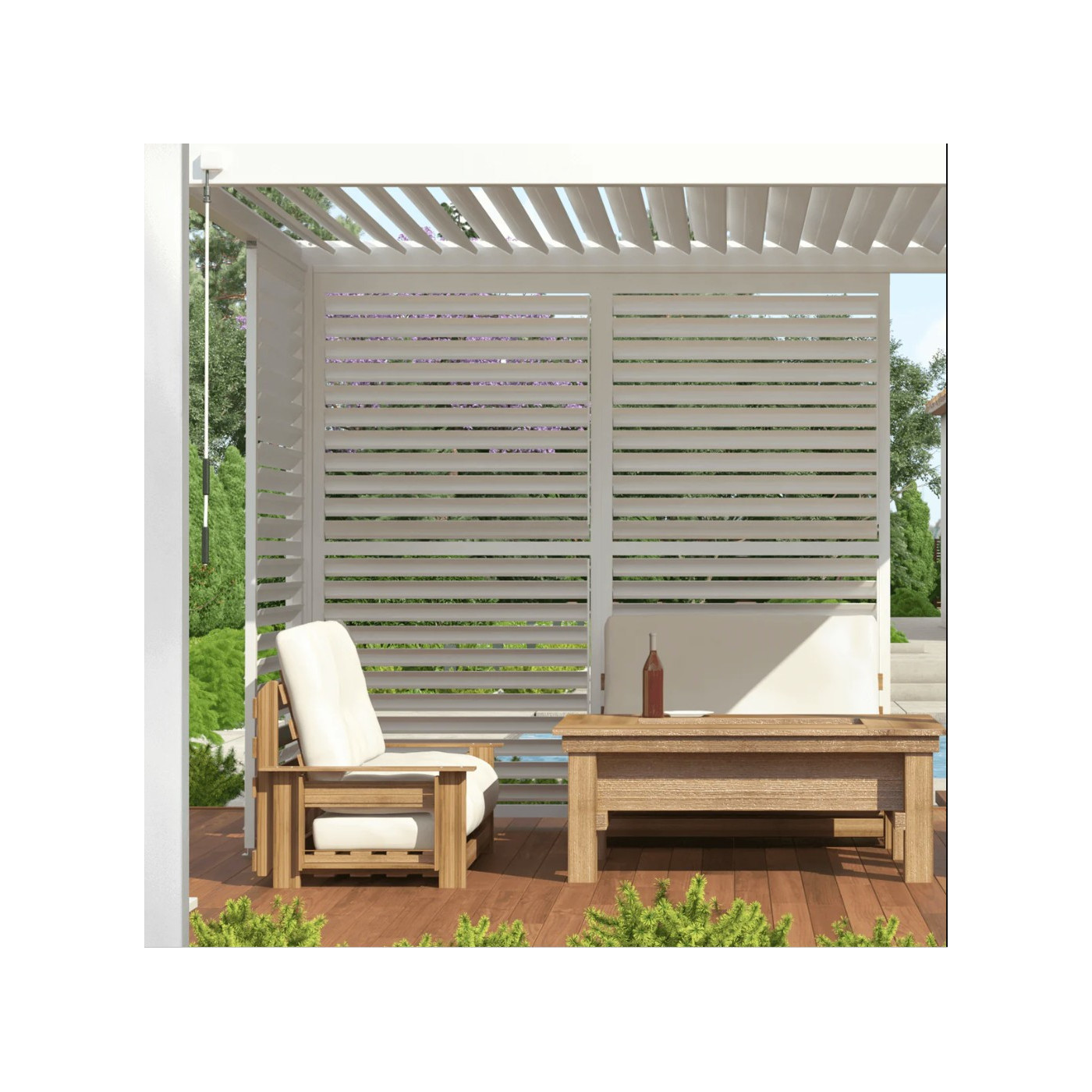 Wymiarowanie Regulowany panel żaluzjowy do pergoli PREMIUM 3m, white - GUTROOF