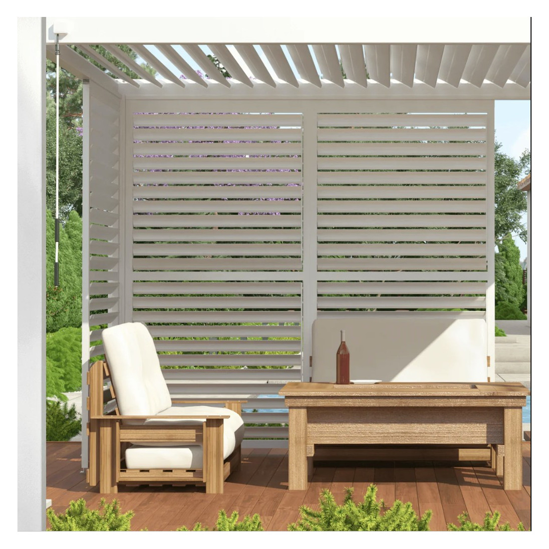 Wymiarowanie Regulowany panel żaluzjowy do pergoli PREMIUM 3m, white - GUTROOF