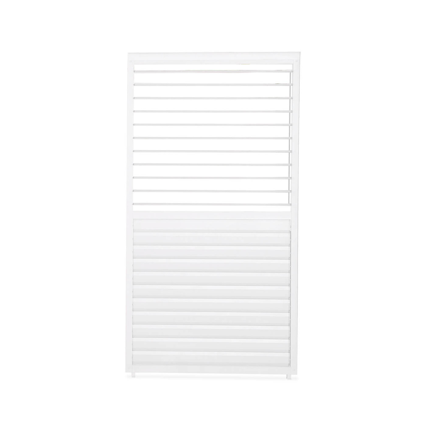 białe regulowane Panele żaluzjowe zamontowane w rogu pergoli premium 3x3