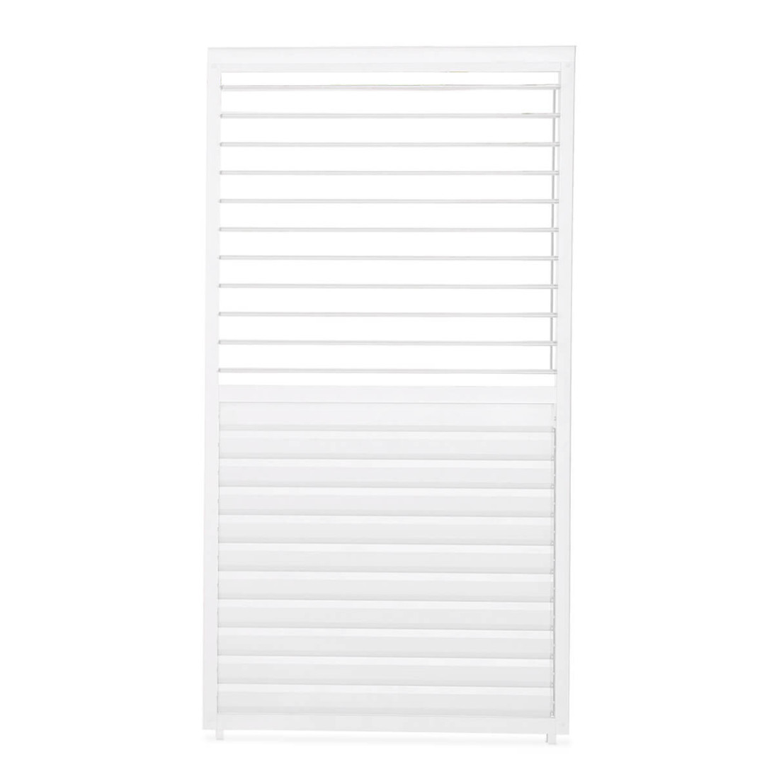 białe regulowane Panele żaluzjowe zamontowane w rogu pergoli premium 3x3