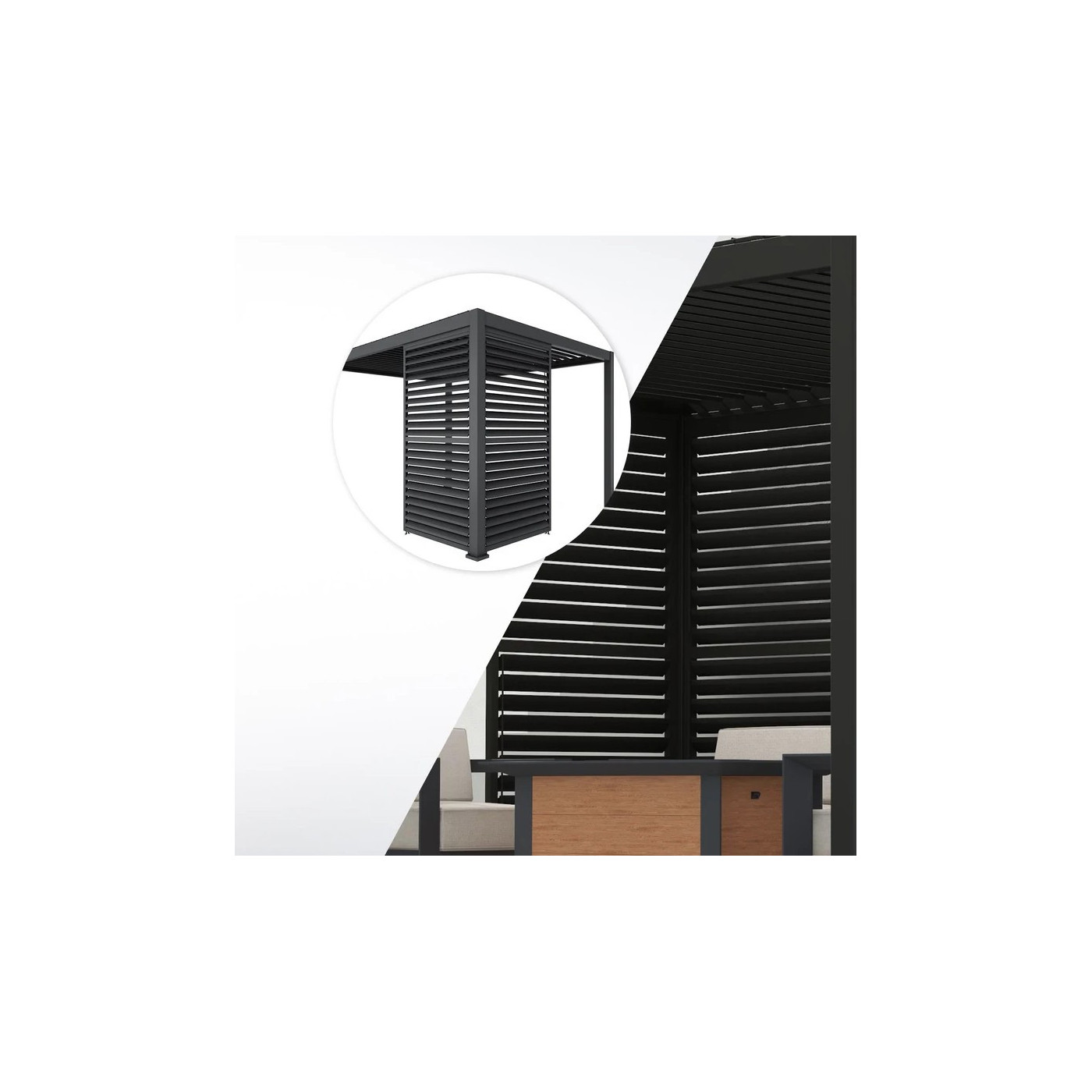 Konfiguracja paneli żaluzja do pergoli Premium  Anthracite 93cm - Gutroof