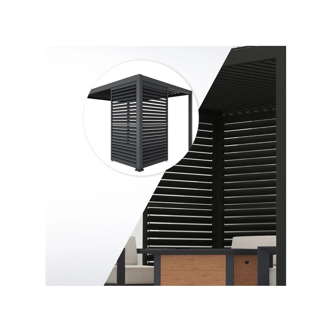 Konfiguracja paneli żaluzja do pergoli Premium  Anthracite 93cm - Gutroof