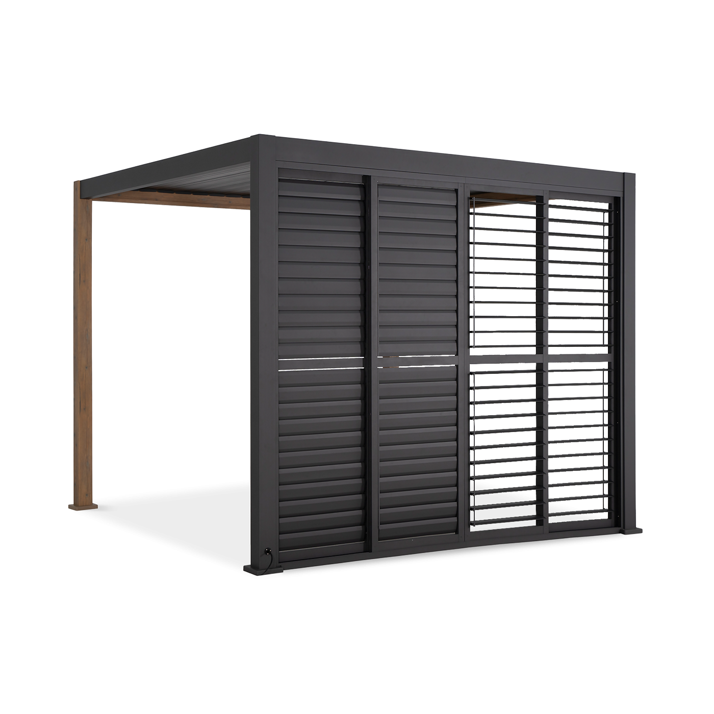 Przesuwane drzwi żaluzjowe do pergoli PREMIUM 3m, anthracite - GUTROOF