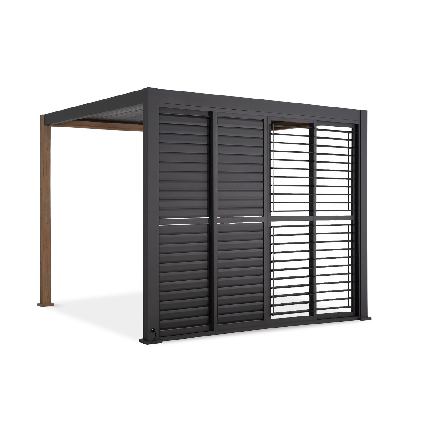 regulowane przesuwne drzwi żaluzjowe do pergol premium 3m w kolorze antracytowym